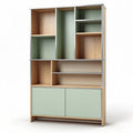 Bibliothèque modulable en bois et métal vert 120 x 80 x 200 cm