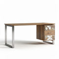 Bureau en bois avec tiroirs et finition en résine dimensions 150 x 60 x 75cm