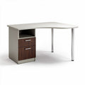 Bureau d'angle en bois et métal 150 x 120 x 75cm avec rangement intégré