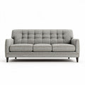 Canapé en tissu gris dimensions 200 x 90 x 85cm avec coussins matelassés