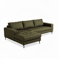 Canapé d'angle en tissu vert olive dimensions 240 x 90 x 85cm