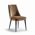 Chaise de dining en tissu beige avec pieds en bois dimensions 45 x 50 x 85cm