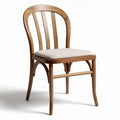 Chaise en bois avec assise rembourrée beige dimensions 45 x 45 x 85cm
