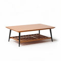 Table basse en bois avec étagère en métal 120 x 60 x 45 cm marron