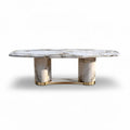Table basse en marbre avec pieds en métal doré dimensions 180 x 90 x 75cm